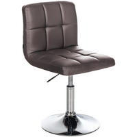 DREHSTUHL Lederlook braun - Chromfarben/Braun, Textil/Metall (44/74/49cm) - CLP