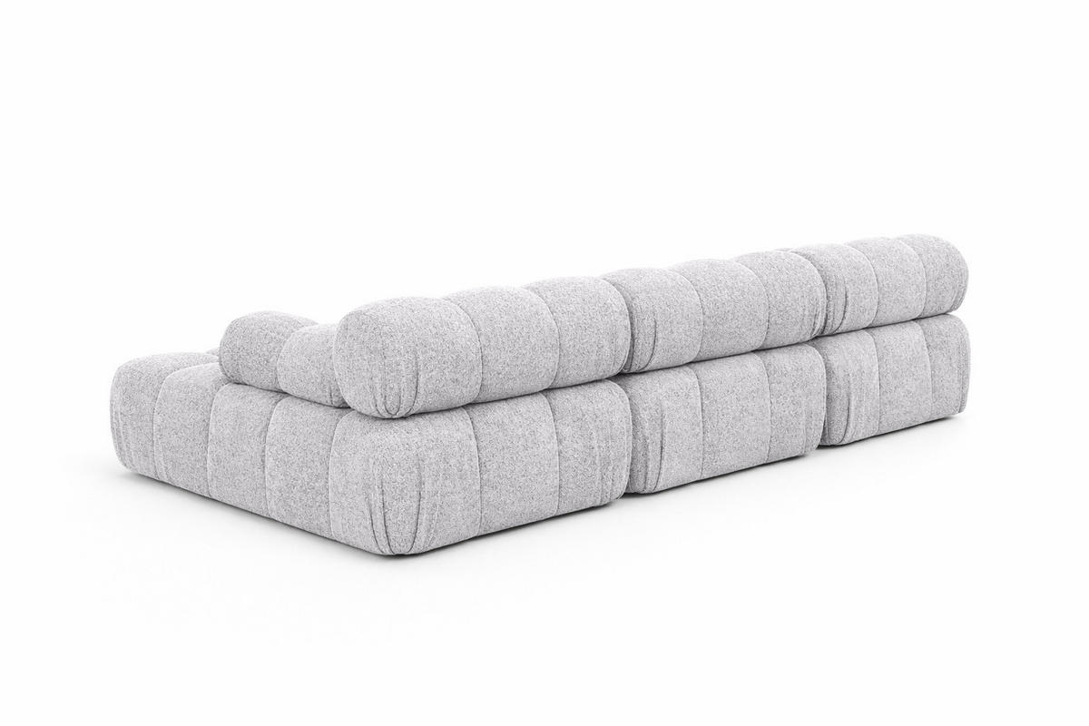 ECKSOFA U-Form, Stoff Bouclé Abriamo, Hellgrau, Selia U - Hellgrau, Holz (285/70/160cm) - Kaiser Möbel