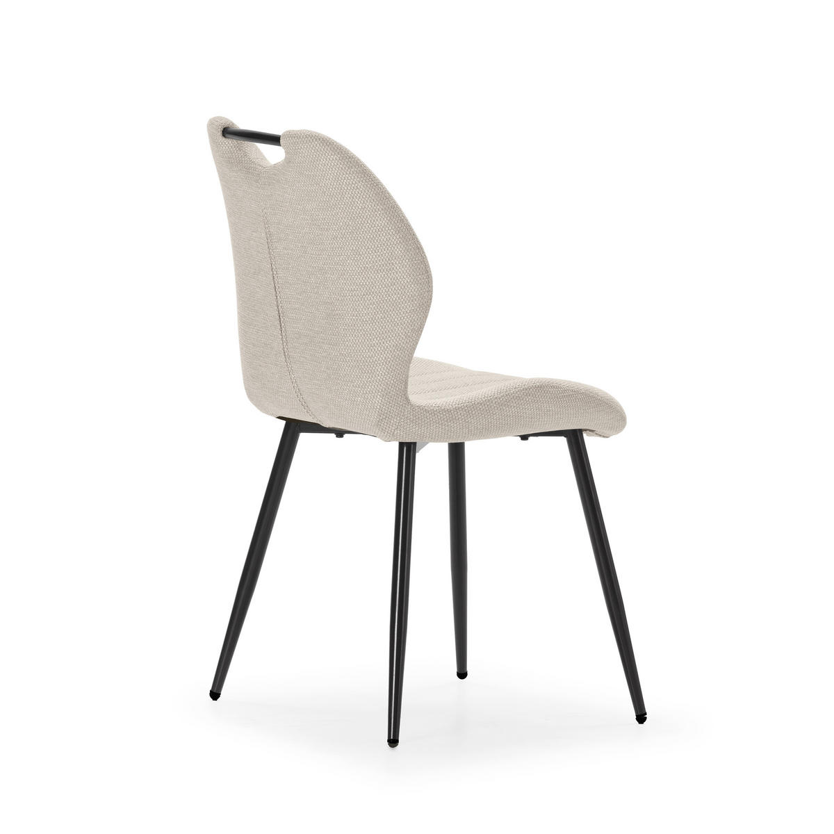 ESSZIMMERSTUHL Muli Beige 48/58/86 cm 4er-Set - Beige/Schwarz, Textil (58/86/48cm) - Calicosy