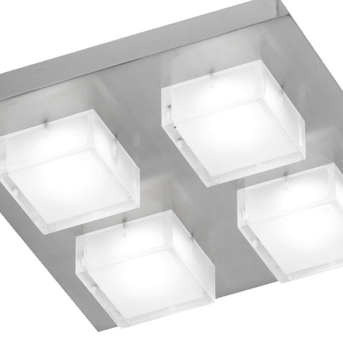LED DECKENLEUCHTE Glas Weiß Nickel-matt - Weiß, Glas (26/26/6.5cm) - Wofi