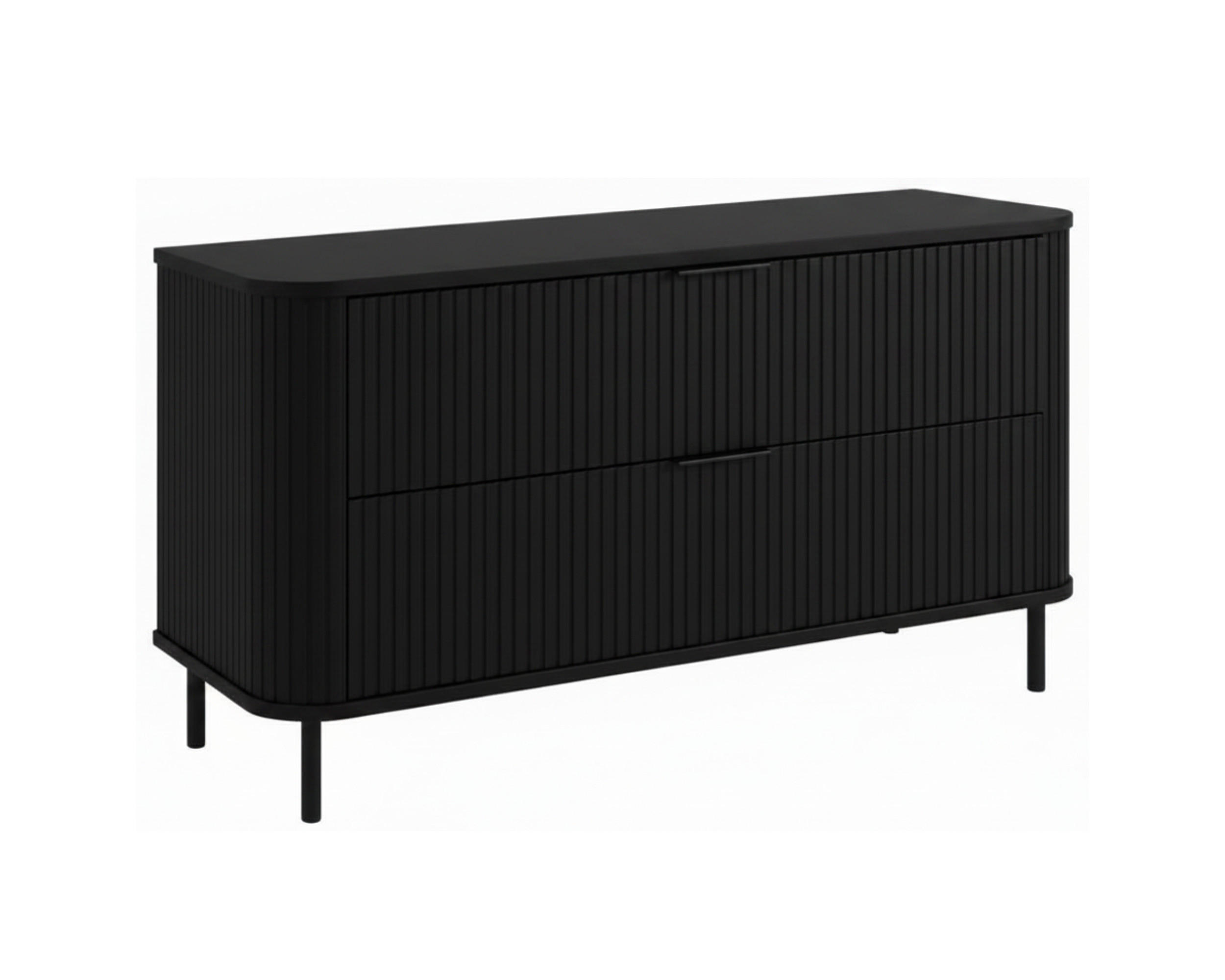 BADEZIMMERSCHRANK : Farbe Schwarz, Griff schwarz, Füße schwarz, 120 x 41,5 x 66,7 cm - Schwarz, Holzwerkstoff (120/66.7/41.5cm) - 3XE LIVING