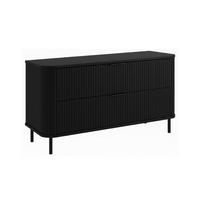BADEZIMMERSCHRANK : Farbe Schwarz, Griff schwarz, Füße schwarz, 120 x 41,5 x 66,7 cm - Schwarz, Holzwerkstoff (120/66.7/41.5cm) - 3XE LIVING