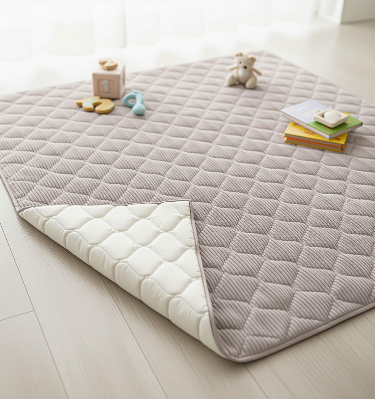 KRABBELDECKE Soft-Cord 130x150cm - Beige, Textil (130/150cm) - Sanosoft