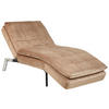 RELAXLIEGE Samtstoff hellbraun verstellbar Loiret - Silberfarben/Braun, Textil (179/93/76cm) - Beliani
