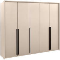 DREHTÜRENSCHRANK Giana mit 5 Türen, 255 cm, Beige Sand - Sandfarben/Beige, Holzwerkstoff (255/215/64.5cm) - Beautysofa