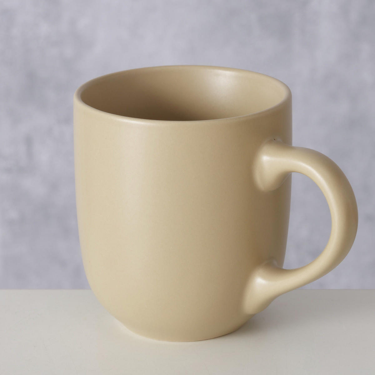 BECHER Pastell Beige 300 ml 8,5/8,5/9,5 cm - Beige, Keramik (0.3L) - Boltze Home