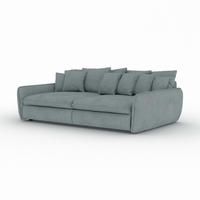BIGSOFA Hereford Cord Blau inkl. 11 Kissen 234/131/61 cm - Blau, Kunststoff/Textil (234/61/131cm) - foamnova