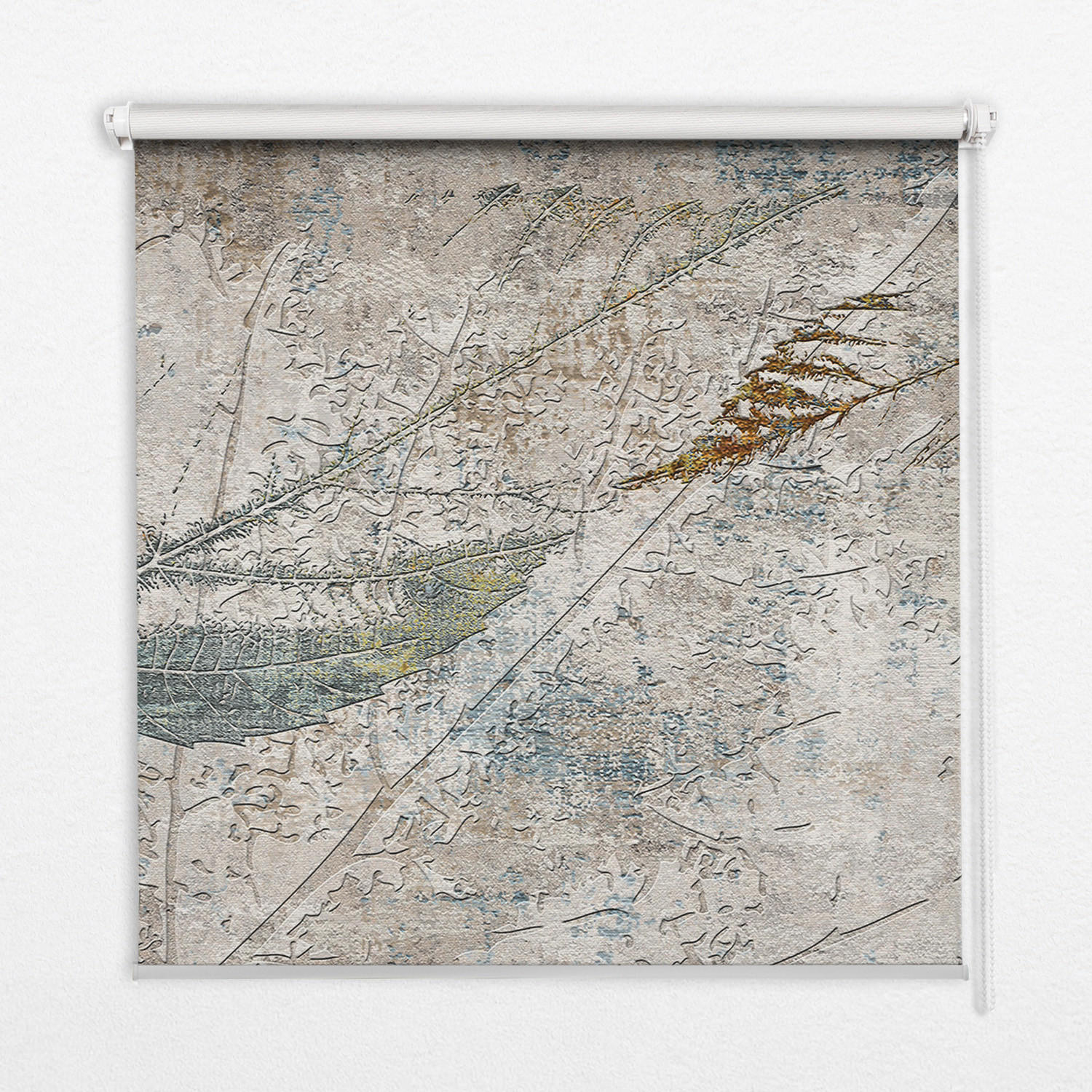 INNENROLLO - Fensterrollo - Rollo - 70x140 cm - Spiegelnde Blätter - Grau, Kunststoff (70/140/0.5cm) - TULUP