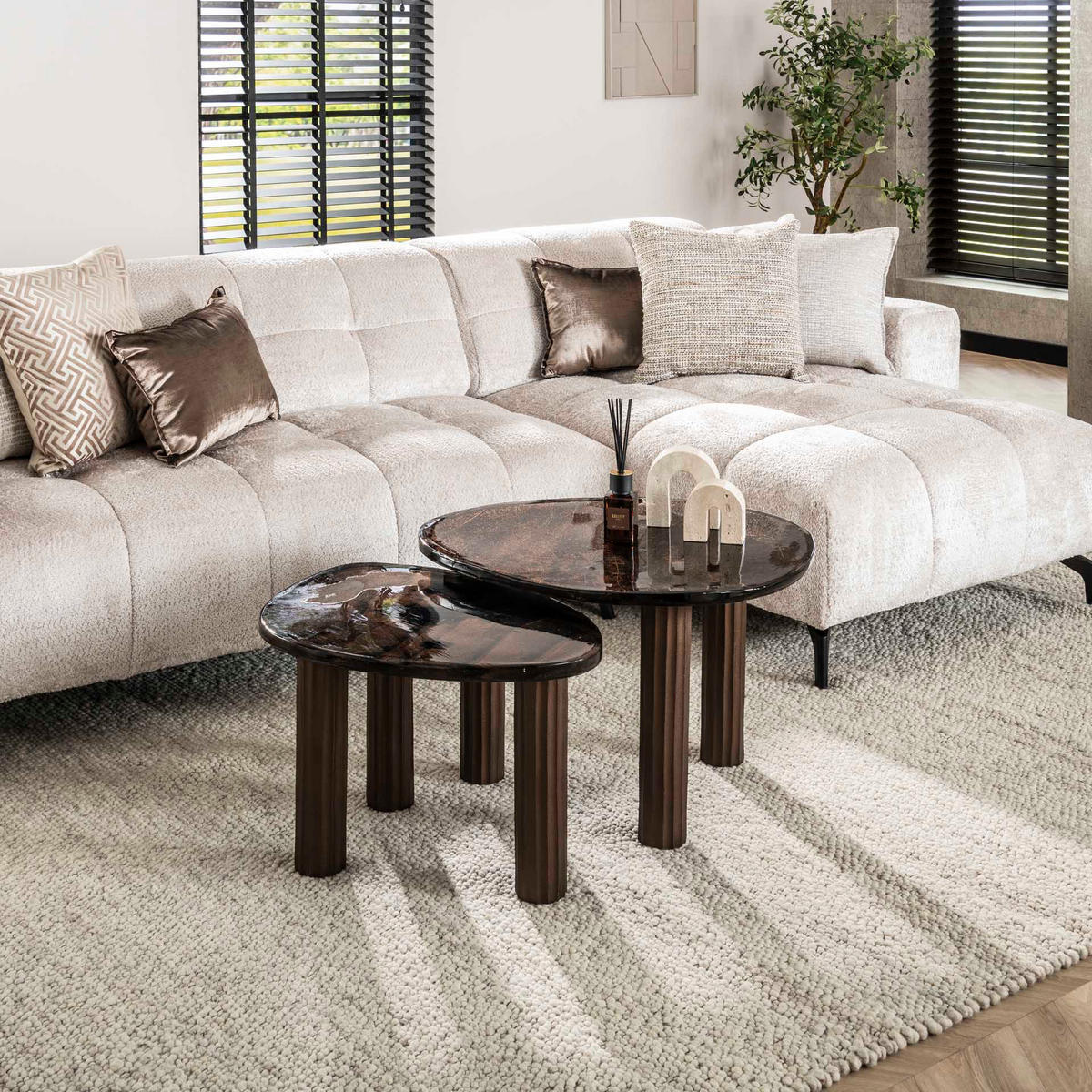 COUCHTISCH Salon Braun 45/62/40 cm - Kupferfarben, Glas (45/62/40cm) - Hoyz Collection