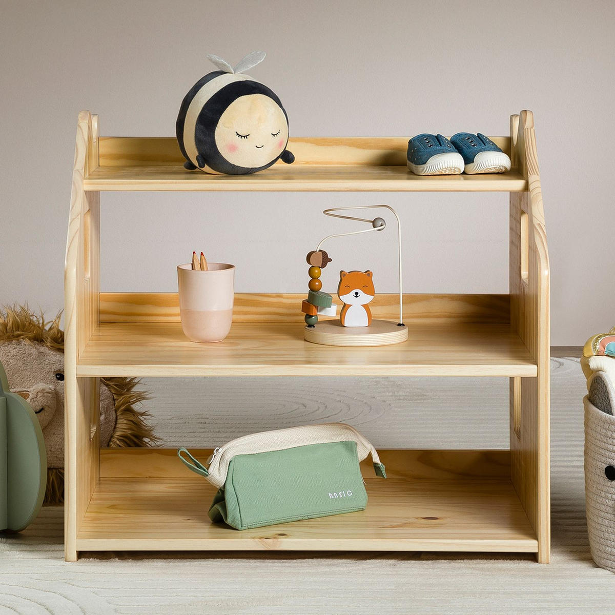 KINDERREGAL YASMIN natur - Naturfarben, Holz (65/60/40cm) - IDIMEX