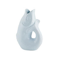 VASE Monsieur Carafon S, Fisch-Form, Steingut, Blue Horizon, 25 cm - Blau, Keramik (25cm) - Gift Company