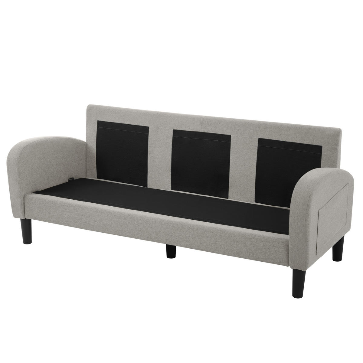 ECKSOFA mit Baumwoll-Leinen-Bezug Grau 166x118x77 cm, Chaiselongue links oder rechts stellbar - Hellgrau, Kunststoff (118/166cm) - IVMEU