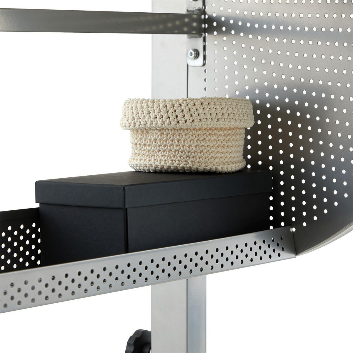 KINDERSCHREIBTISCH MADS weiß/alu - Alufarben/Weiß, Holzwerkstoff/Metall (111/90/60cm) - IDIMEX
