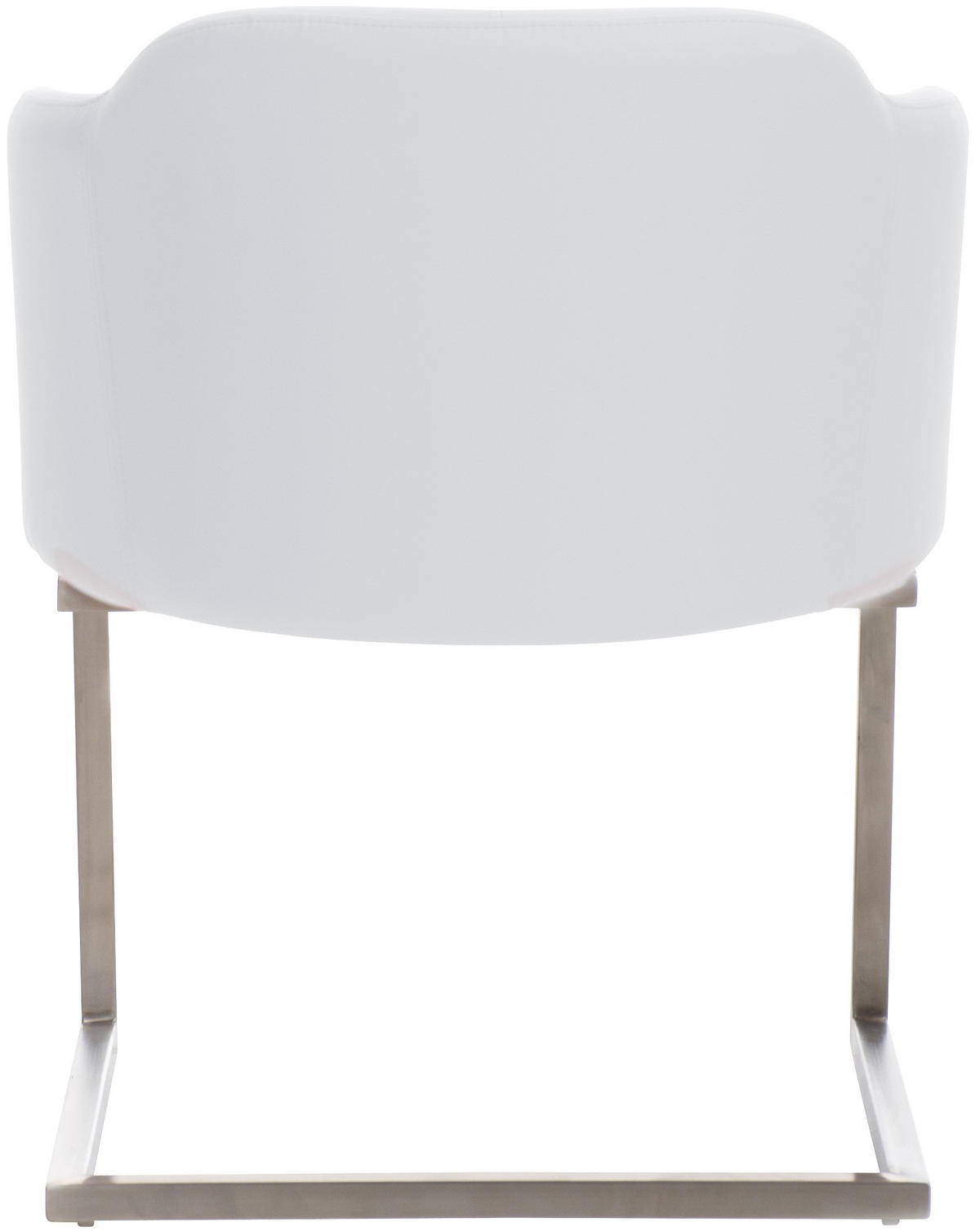 SCHWINGSTUHL Lederlook Weiß - Edelstahlfarben/Weiß, Textil/Metall (45/84/52cm) - CLP