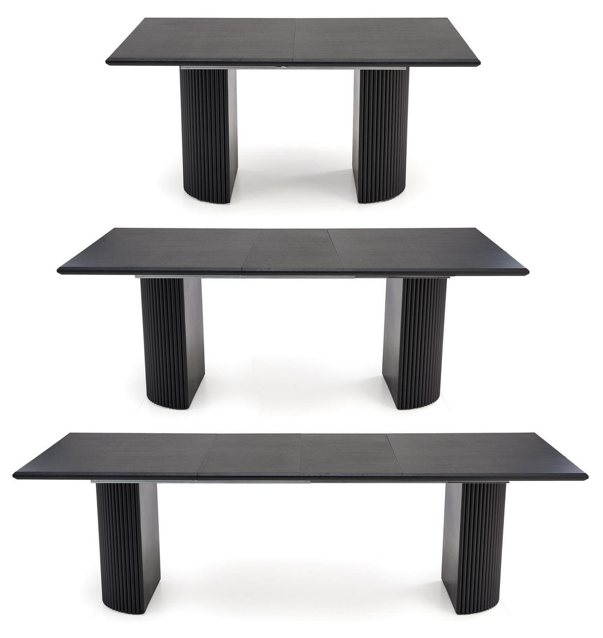 ESSTISCH Bolero Schwarz 160-205-250 / 90 / 76cm - Schwarz, Holz/Holzwerkstoff (90/250/76cm) - Feldmann-Wohnen
