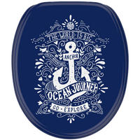 WC-SITZ mit Absenkautomatik Anker - Blau, Holzwerkstoff (38/6/47cm) - Sanilo