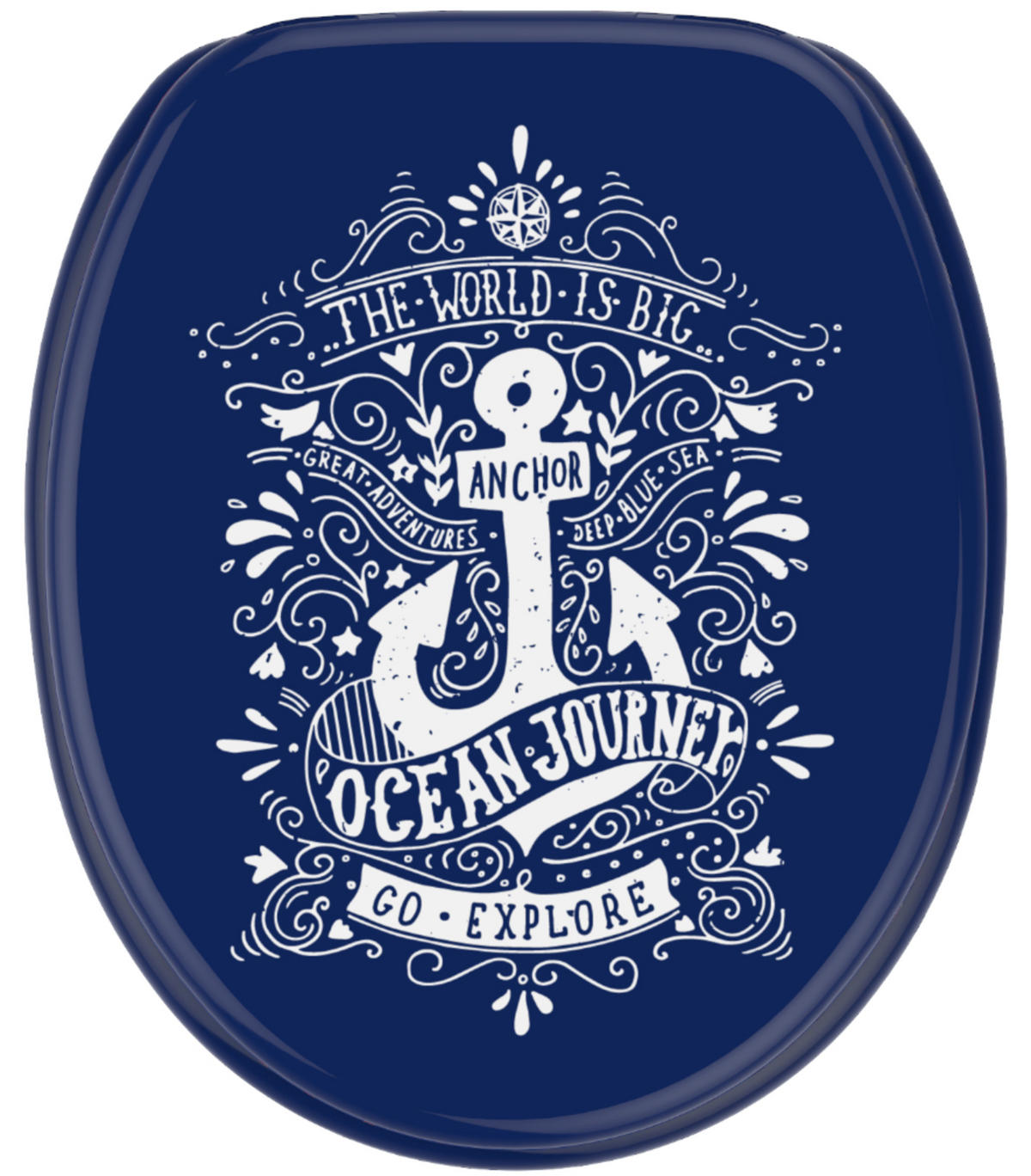 WC-SITZ mit Absenkautomatik Anker - Blau, Holzwerkstoff (38/6/47cm) - Sanilo