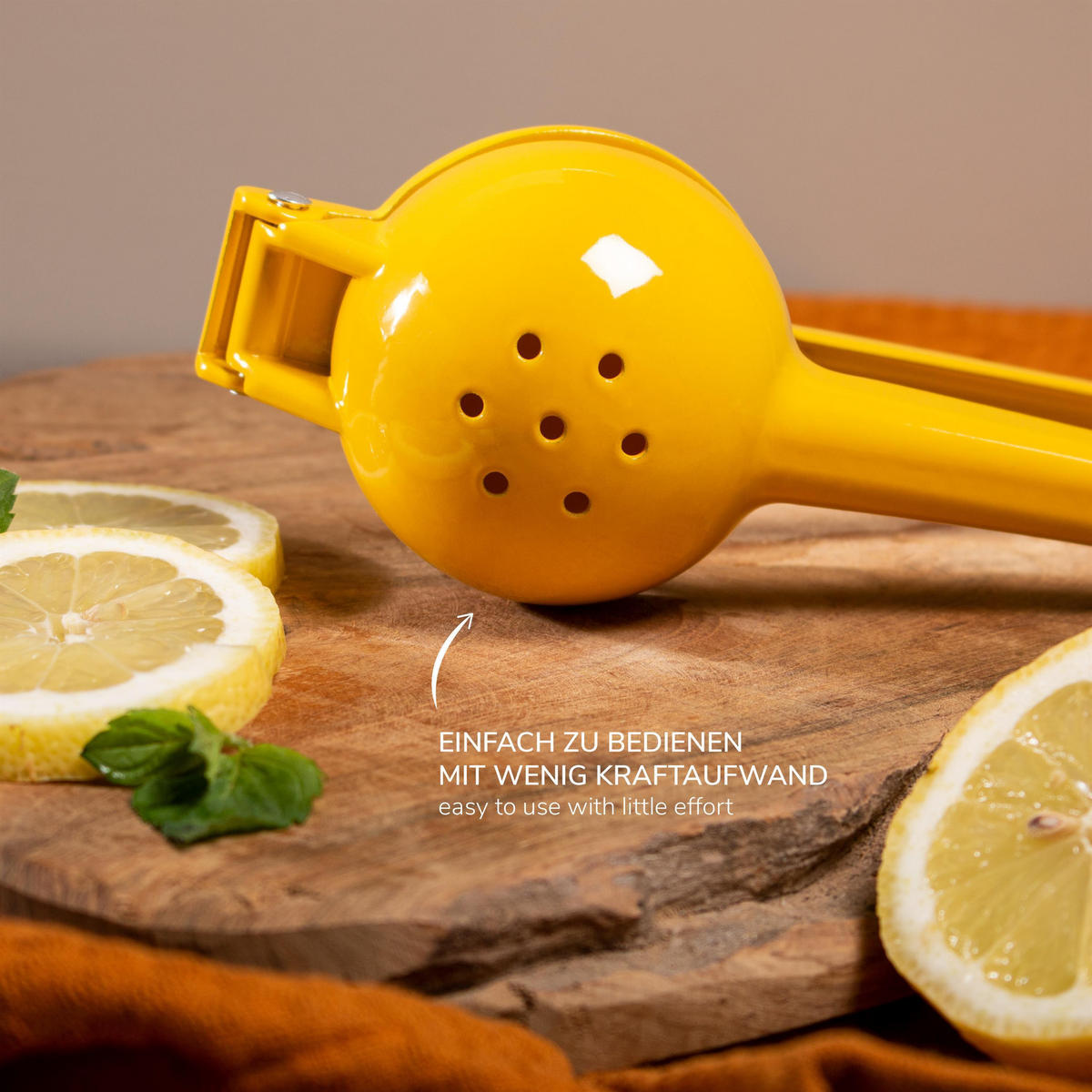 ZITRONENPRESSE, gelb, Zink - Gelb, Metall (7.2cm) - bremermann