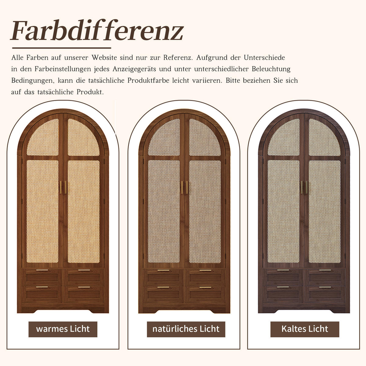 KLEIDERSCHRANK Gebogene Türen Stauraum Schubladen Schlafzimmer - Walnussfarben, Holzwerkstoff (50/179/80cm) - FLIEKS