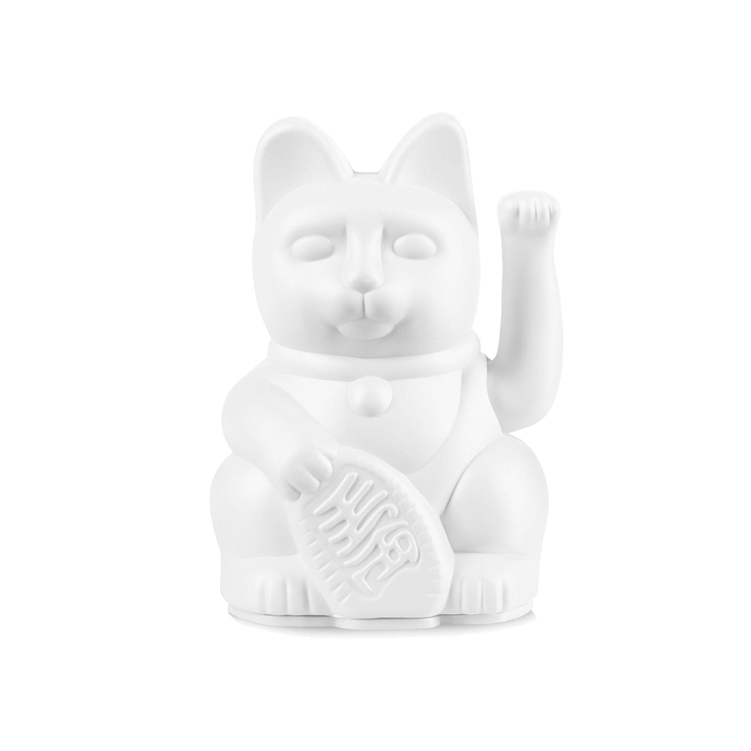 WINKEKATZE Lucky Cat Mini Maneki Neko, Kunststoff, White, 9.8 cm - Weiß, Kunststoff (5.2/9.8/6.7cm) - Donkey Products