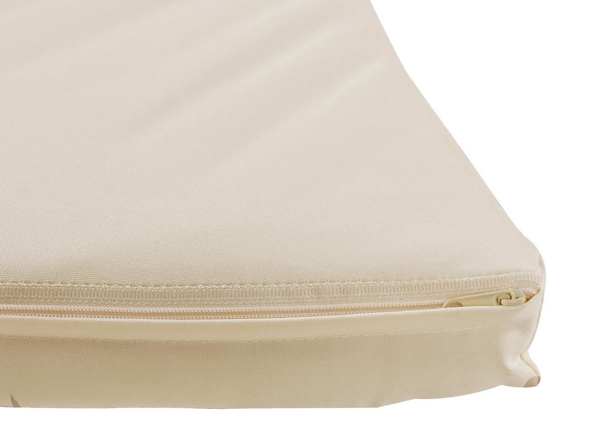 SONNENLIEGE aus Metall/Rattan 187x128x186 cm in Beige mit Vorhang - Beige, Metall (128/186/187cm) - Modfu