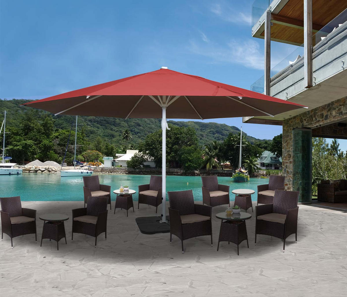 SONNENSCHIRM Rot - Rot, Textil (500/500cm) - MCW