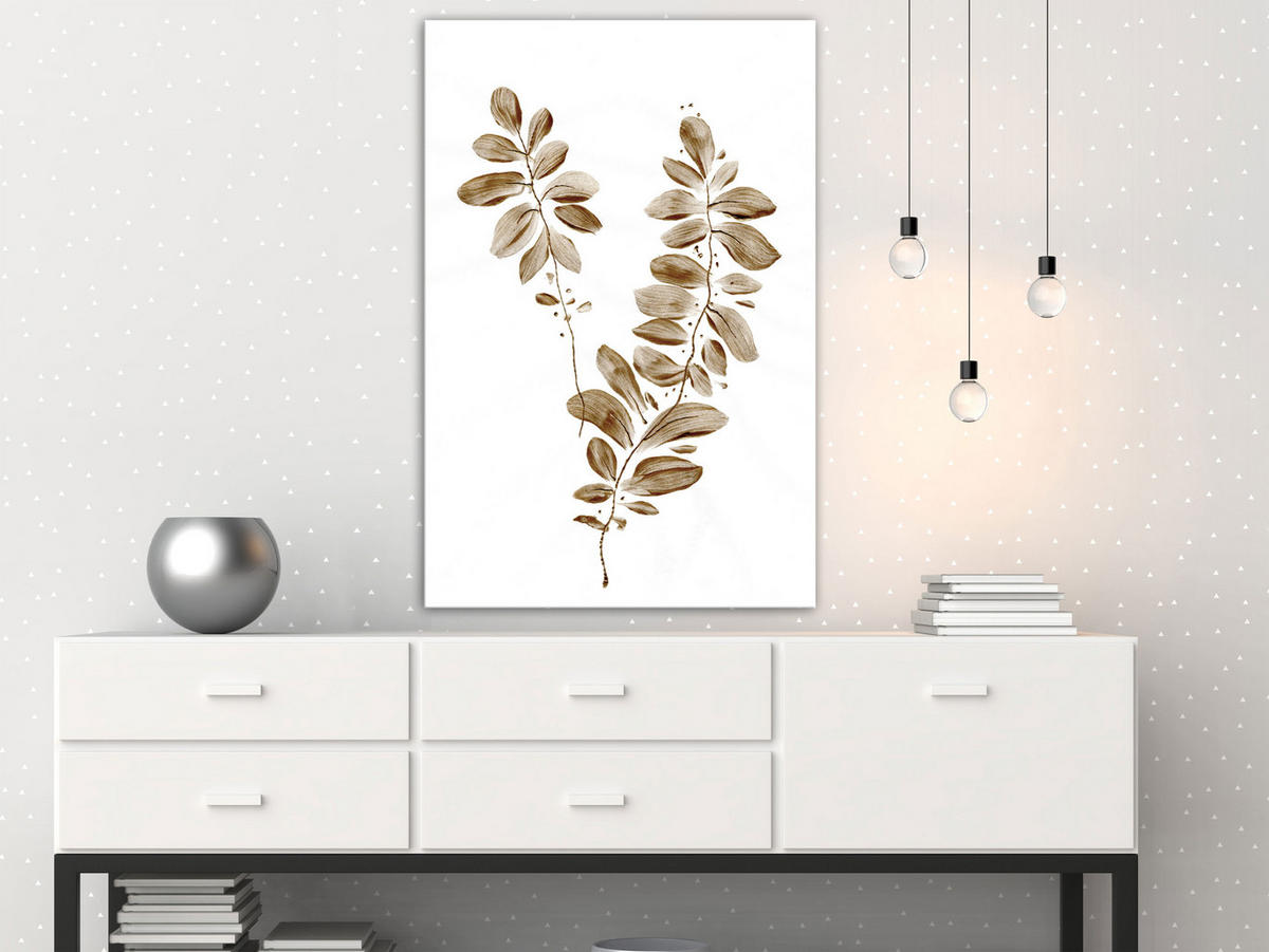 KUNSTDRUCK Weiß 40/60 cm - Weiß/Braun, Textil (40/60cm) - KUNSTLOFT