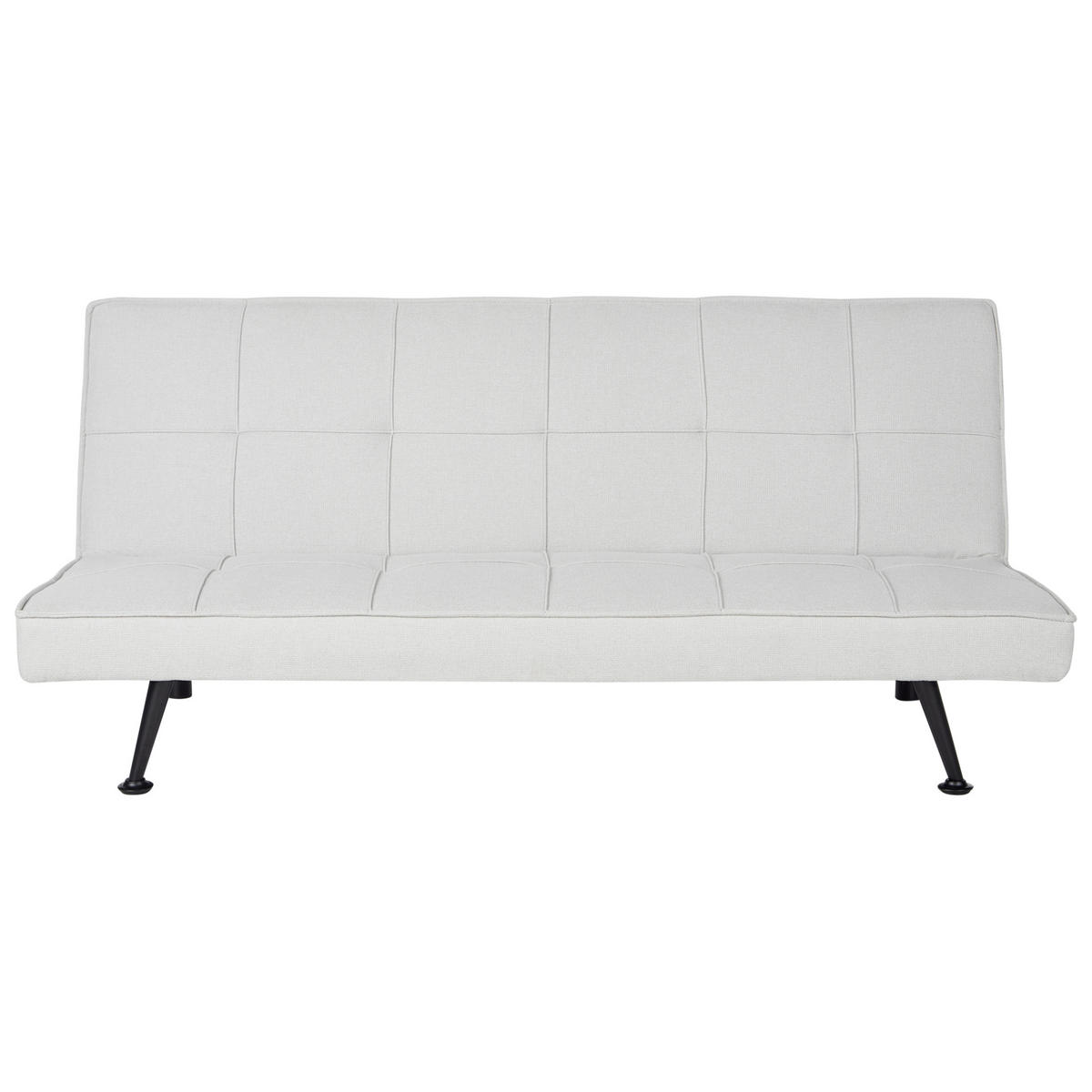 3-SITZER-SCHLAFSOFA hellgrau Hasle - Schwarz/Grau, Textil (168/77/88cm) - Beliani