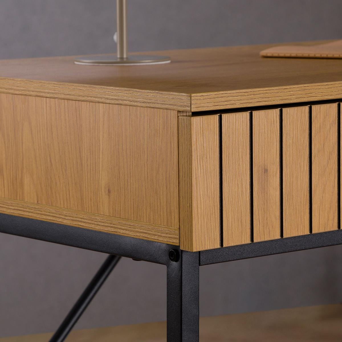 SCHREIBTISCH PALE - Schwarz, Holzwerkstoff/Metall (48/95/76cm) - IDIMEX