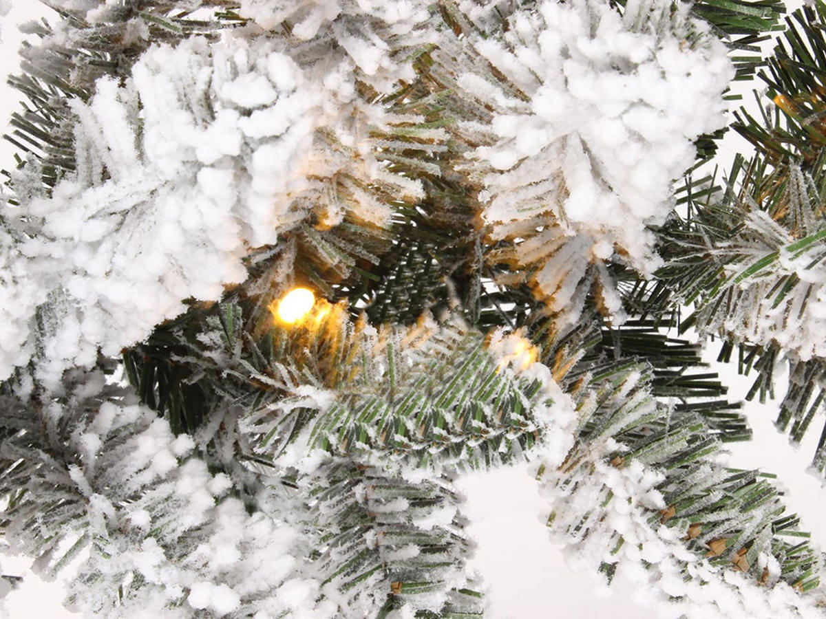 WEIHNACHTSGIRLANDE LED DELUXE VIOLA, 270 cm, schneebedeckt, 2D, 70 warmweiße LED, Netzbetrieb, mit Drahtenden - Weiß, Kunststoff (270cm) - LAALU