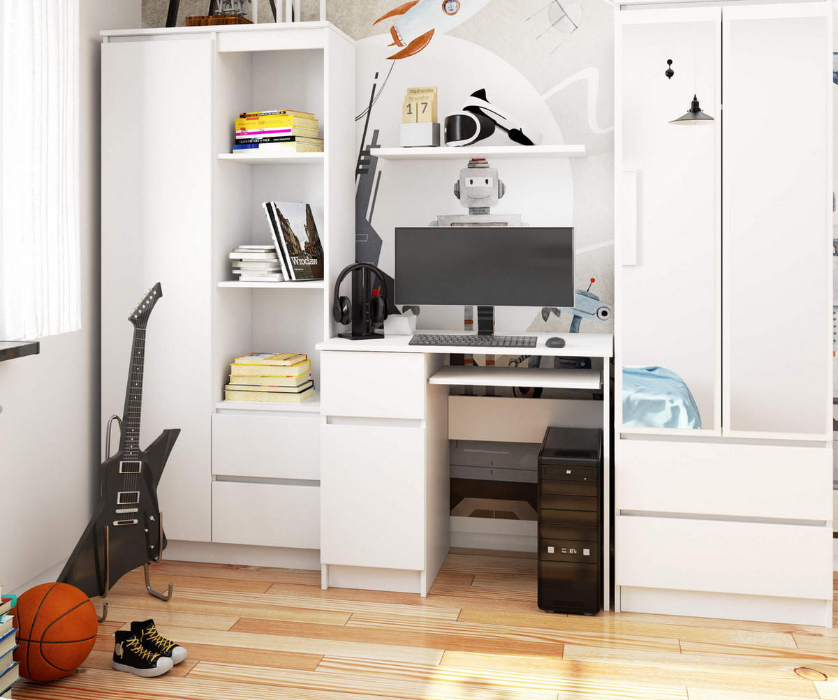 SCHREIBTISCH Weiß 77/90/50 - Weiß, Holzwerkstoff (50/90/77cm) - RAUMHIRSCH FURNITURE