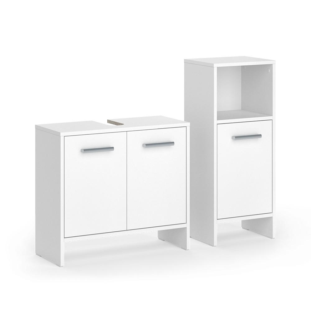 SESTAVA KOUPELNOVÉHO NÁBYTKU Karli Bílá - bílá, kompozitní dřevo (63.8/57/26.3cm) - Vicco