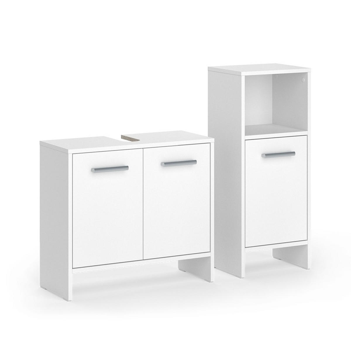 SESTAVA KOUPELNOVÉHO NÁBYTKU Karli Bílá - bílá, kompozitní dřevo (63.8/57/26.3cm) - Vicco