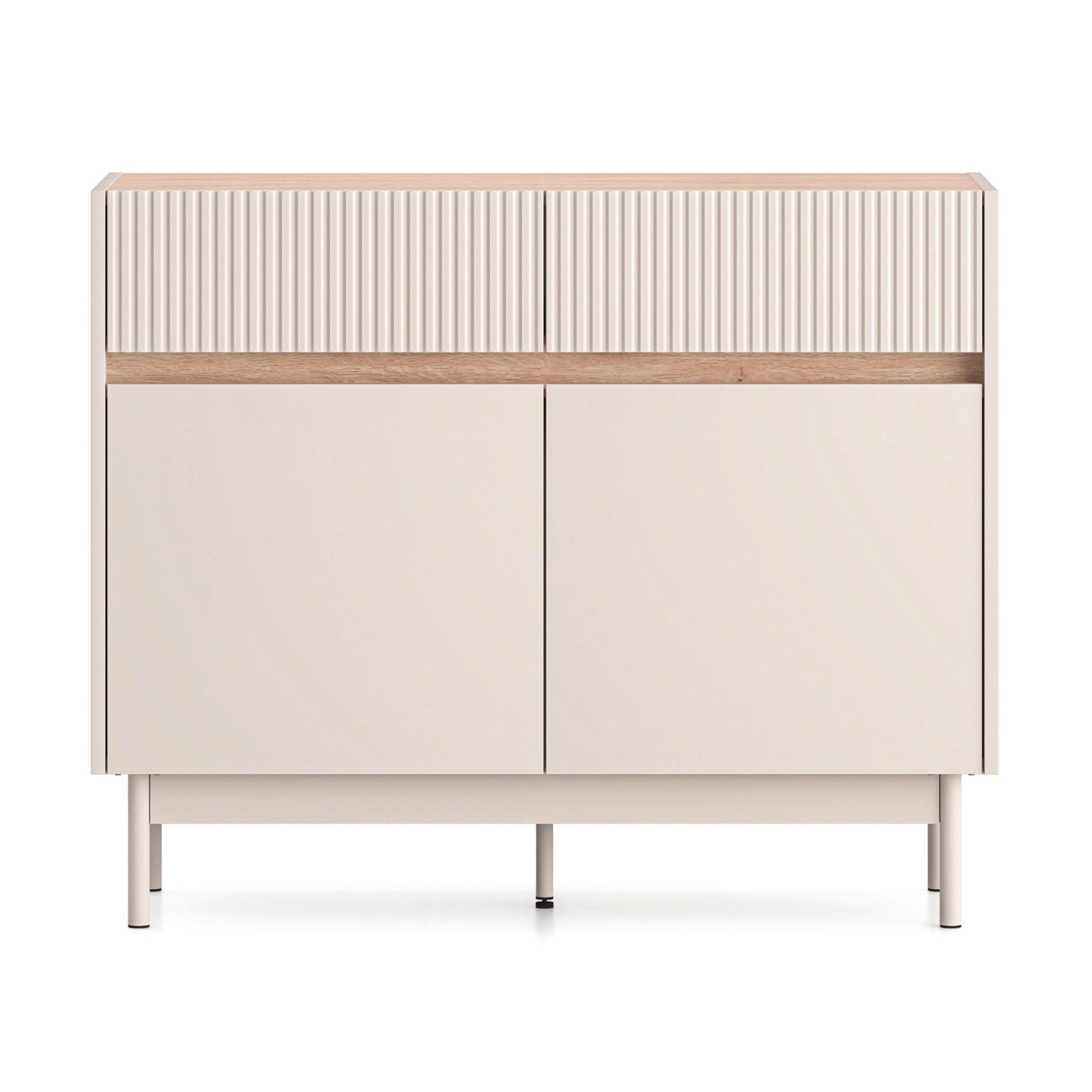 Selsey KOMODA Dunea kašmírově šedá/dekor dubu 104 cm