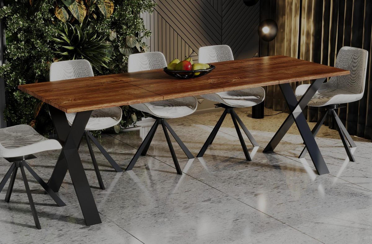 ESSTISCH Stol X ausziehbar bis 210 cm - Eiche San Remo, Holzwerkstoff (130/80/75cm) - Endo-Moebel