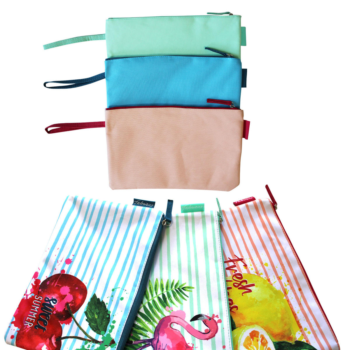 BIKINI WETBAG Fresh Vibes Lachs Badetasche wasserdichte Nasstasche - Rosa, Kunststoff (20/20/30cm) - TiborTex