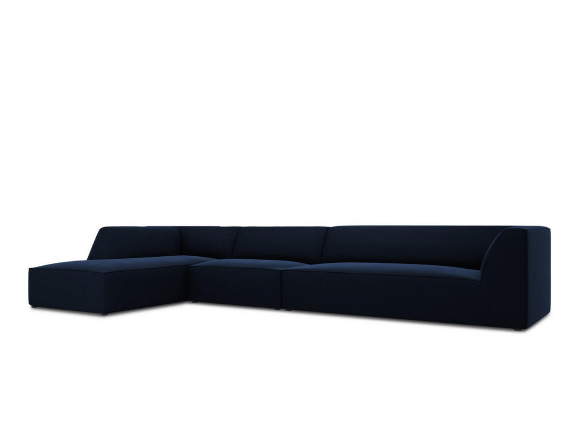 ECKSOFA links Ruby aus Samt königsblau 5 Sitzplätze - Blau, Textil (180/366cm) - Micadoni