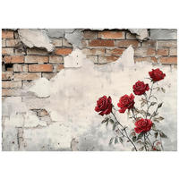 FOTOTAPETE Betonwand Blumen Vlies Tapete Wohnzimmer Schlafzimmer 400x280 - Multicolor, Papier (400/280cm) - Wallarena