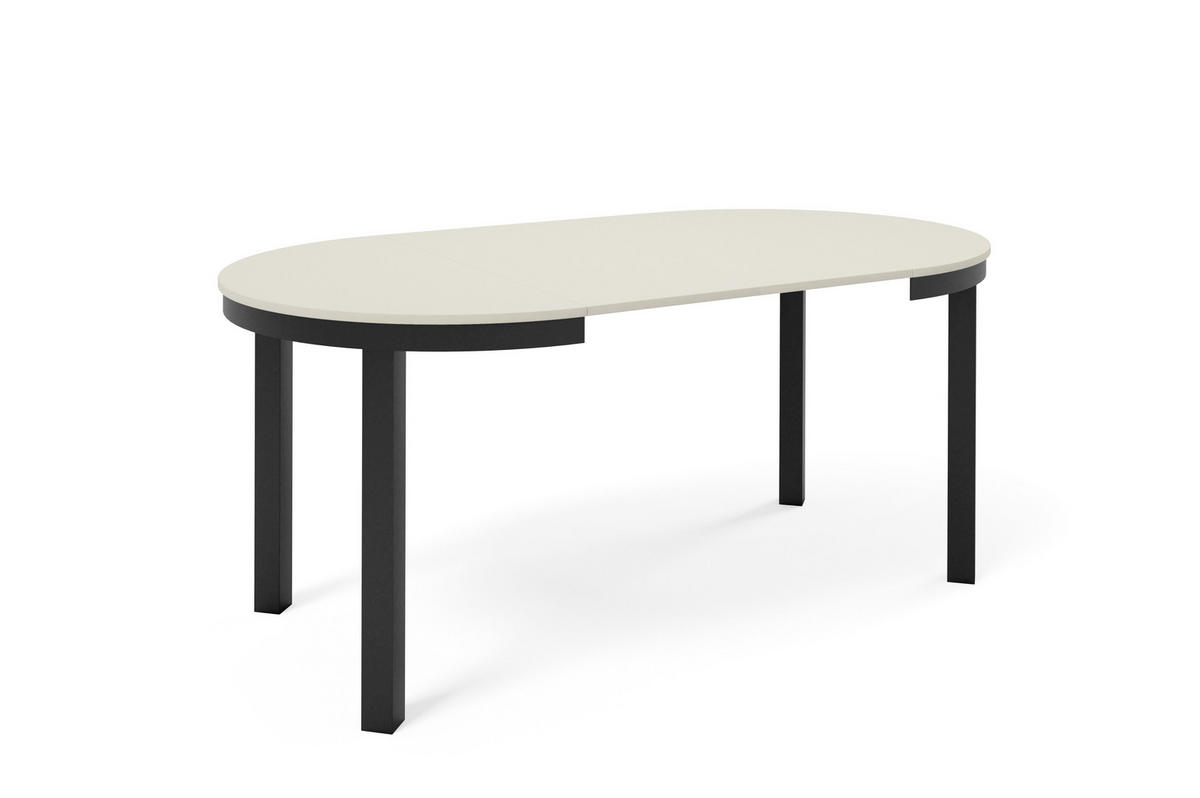 ESSTISCH BERNARDIN - Kaschmir/Schwarz, Holzwerkstoff/Metall (100/100/76cm) - Meblini