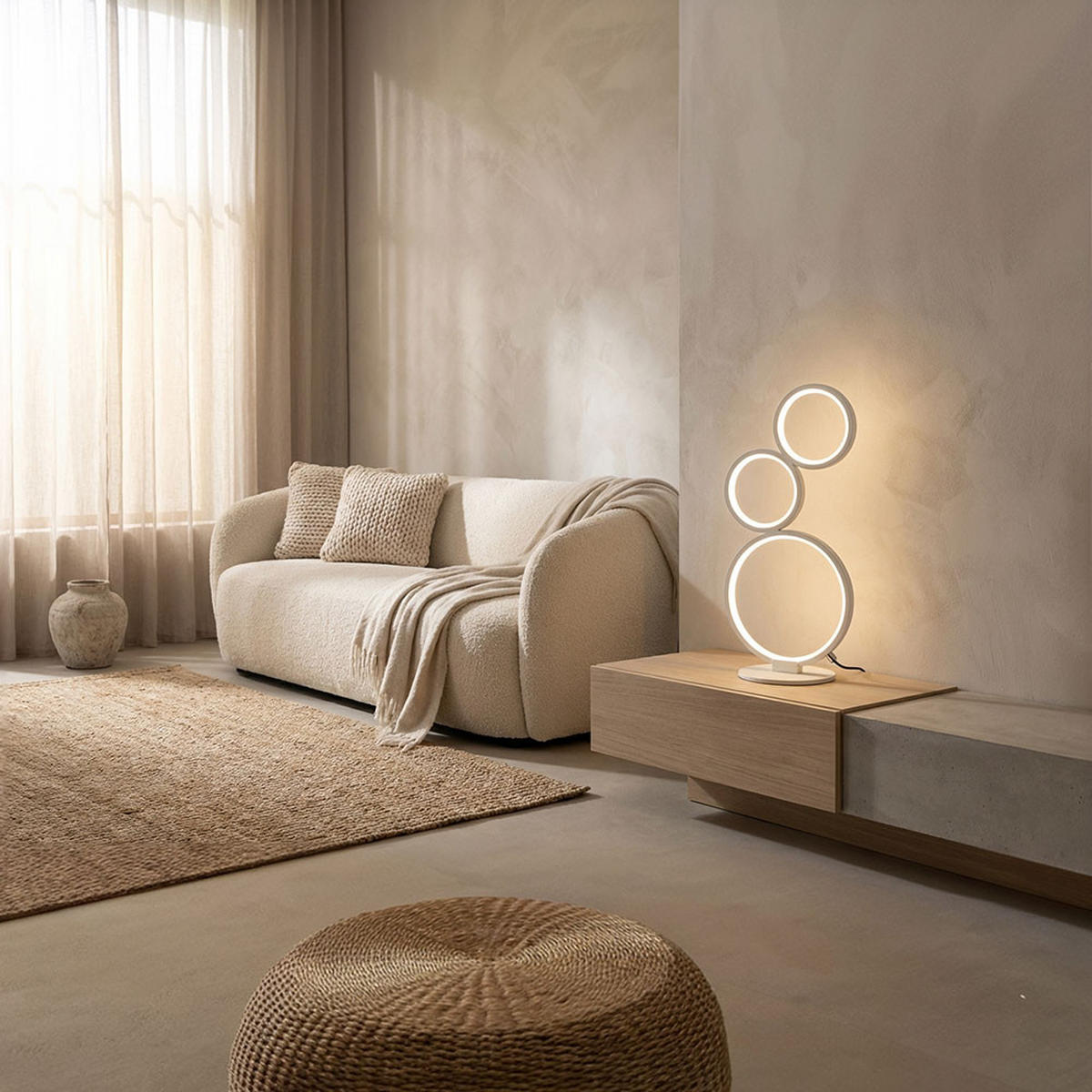 LED TISCHLEUCHTE Weiß matt - Weiß, Metall (20/15/45cm)