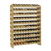 WEINREGAL NAVARRA aus Holz 135x103x28cm 100 Flaschen auf 10 Ebenen Natur unbehandelt - Naturfarben, Holz (103/135/28cm) - PROREGAL