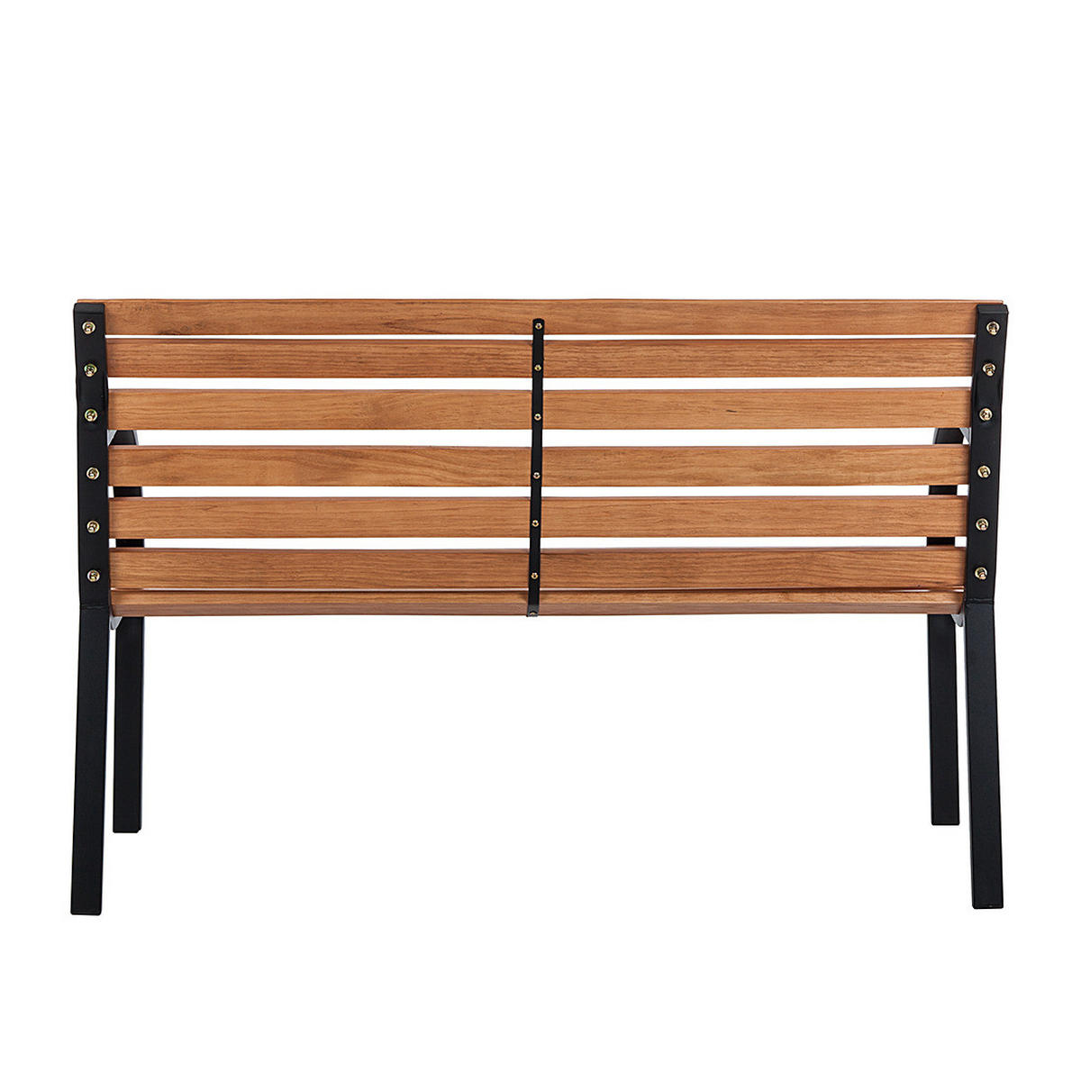 GARTENBANK - Massivholz - Schwarz/Braun, Holz/Metall (122/80/63cm) - home24