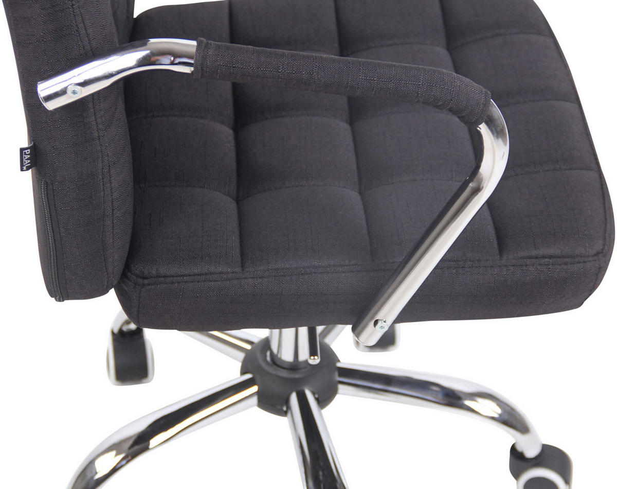 BÜROSTUHL Tenor, Stoff Schwarz - Schwarz, Textil/Metall (56/109/60cm) - TPFLiving