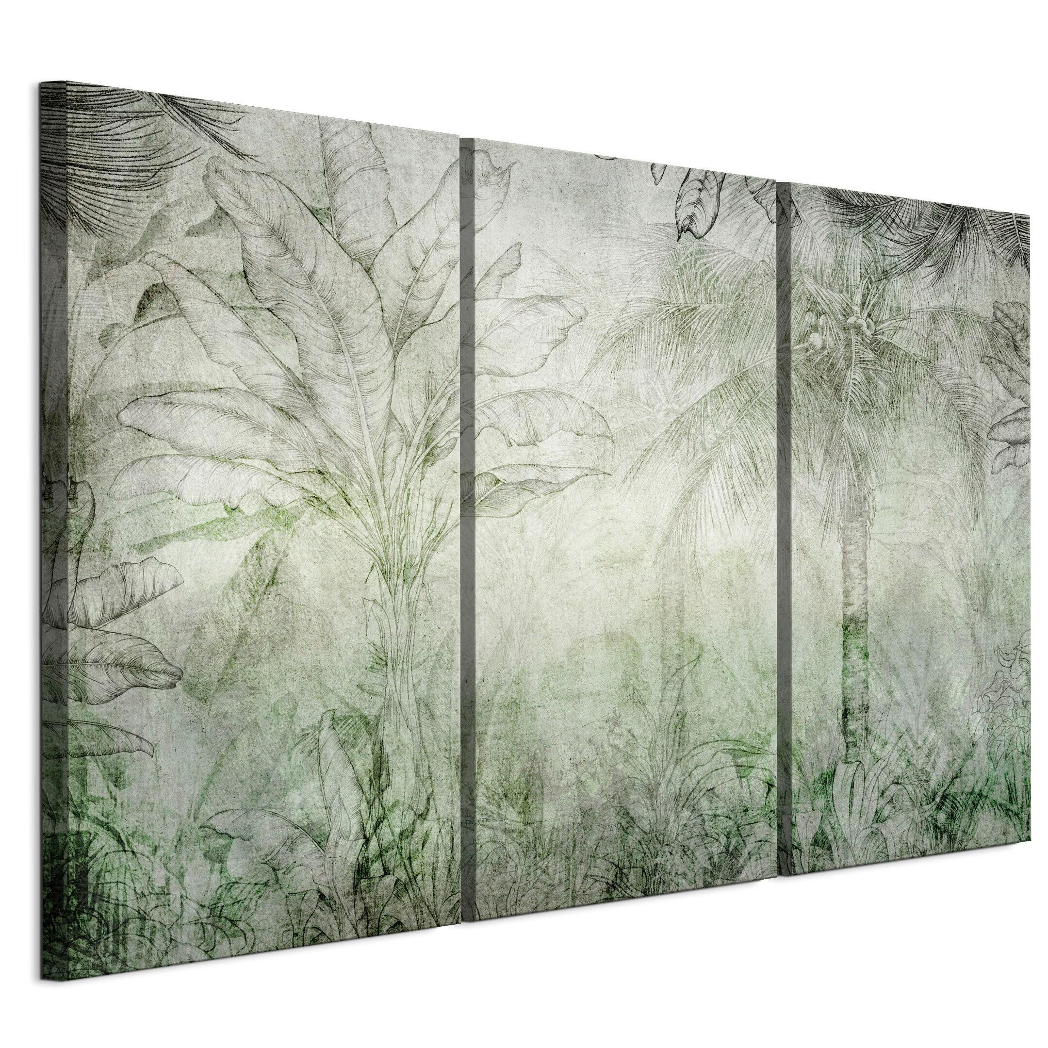 LEINWANDBILD Blätter 8 3-tlg. 120x80 cm - Multicolor, Holz (120/80cm) - LUMASOUL