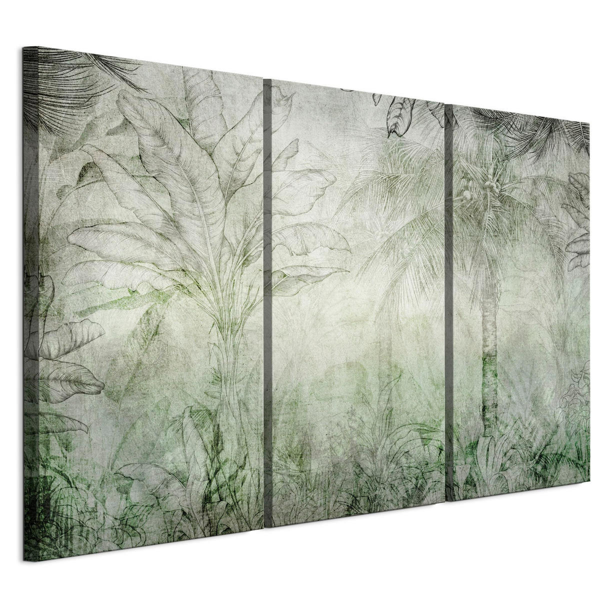 LEINWANDBILD Blätter 8 3-tlg. 120x80 cm - Multicolor, Holz (120/80cm) - LUMASOUL