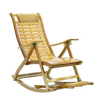 GARTENSCHAUKELSTUHL Relaxsesselaus aus Bambus Stahl in Naturholz für Garten Balkon klappbar verstellbar 47 x 95 x 108 cm Belastbarkeit 150 kg - Naturfarben, Metall (47/108/95cm) - Livingandhome