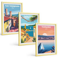 BILDER SET 3er Set - 40x60 cm Goldrahmen - Italienische Stadtlandschaften - Goldfarben, Kunststoff (40/60cm) - TULUP