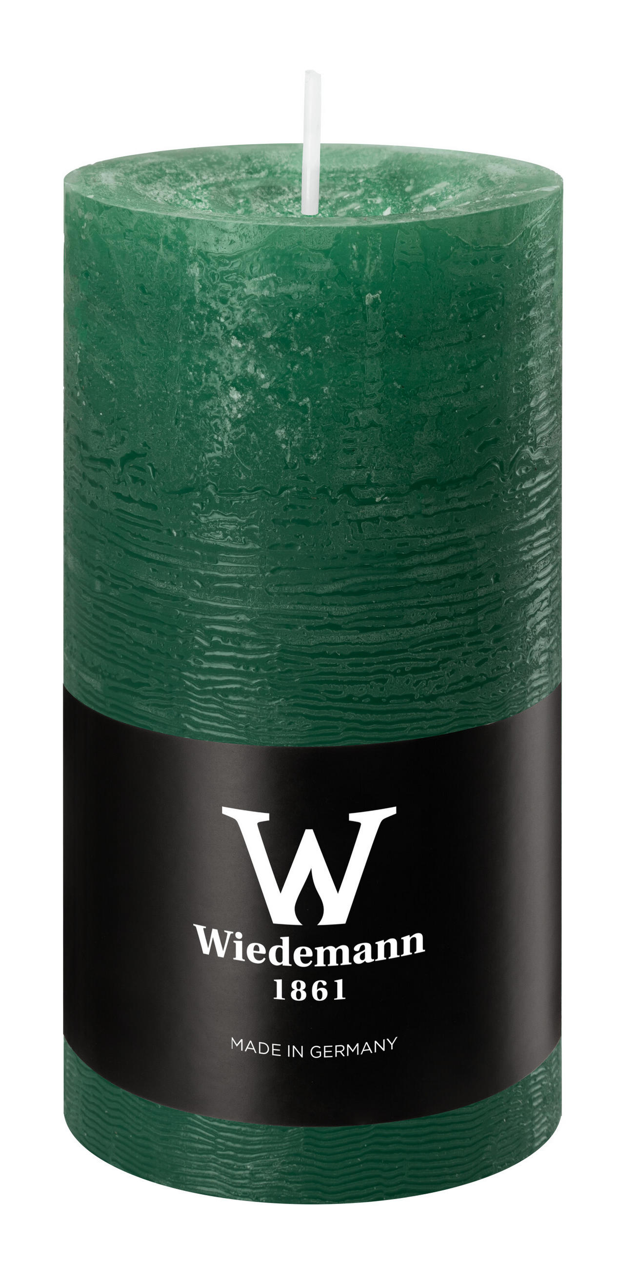 STUMPENKERZE Rustik Marble Style Seegrün 120 x Ø 58 mm, 1 Stück - Mooreichefarben, Paraffin (6/12cm) - Wiedemann Kerzen