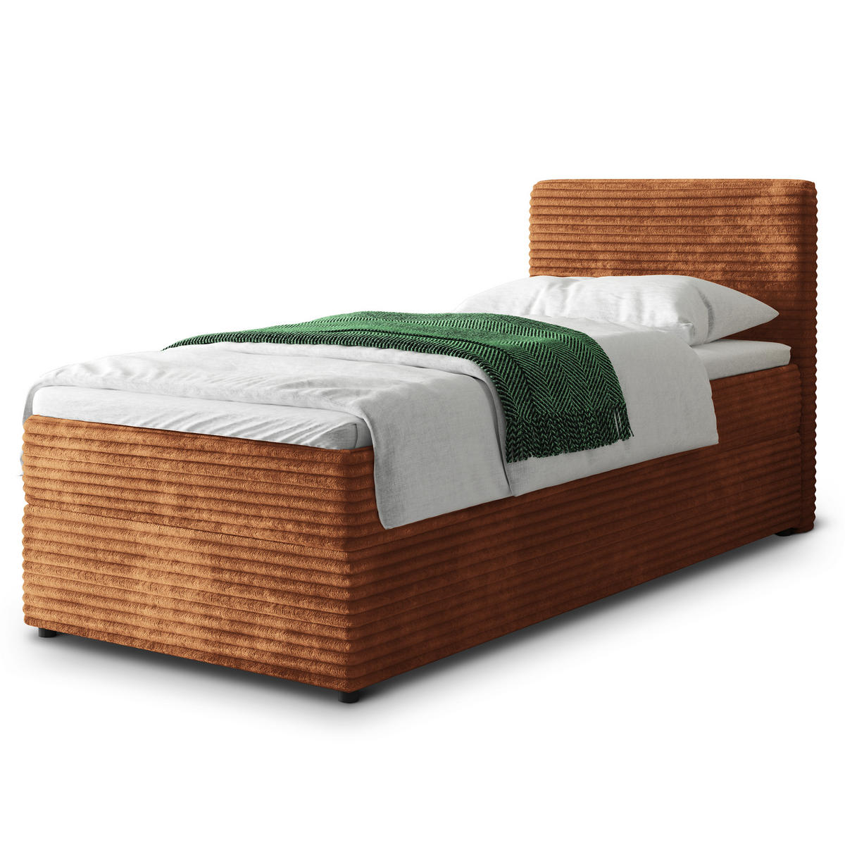 POSTEL BOXSPRING PISA 80x200 cm, s matrací a úložným prostorem, hnědá - hnědá, kompozitní dřevo/textil (80/200cm) - MASSENO