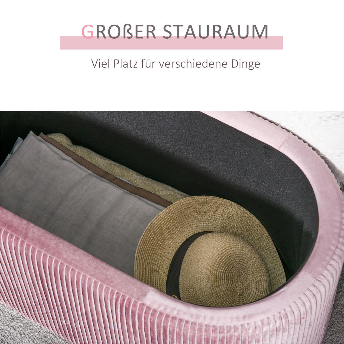 SITZBANK, Polsterbank, elegant Rosa - Rosa, Kunststoff (40/41/81cm) - HOMCOM